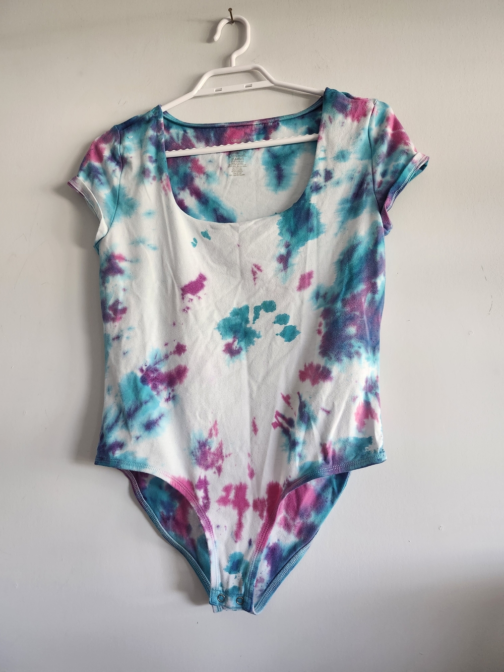 George Purple Pink Hand Dyed Bodysuit Women’s Large Cotton | Tie Dye